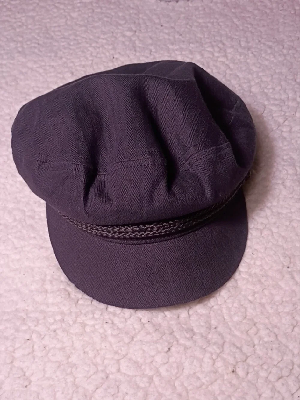 Brixton Black Baker Boy Cap with Braided Trim